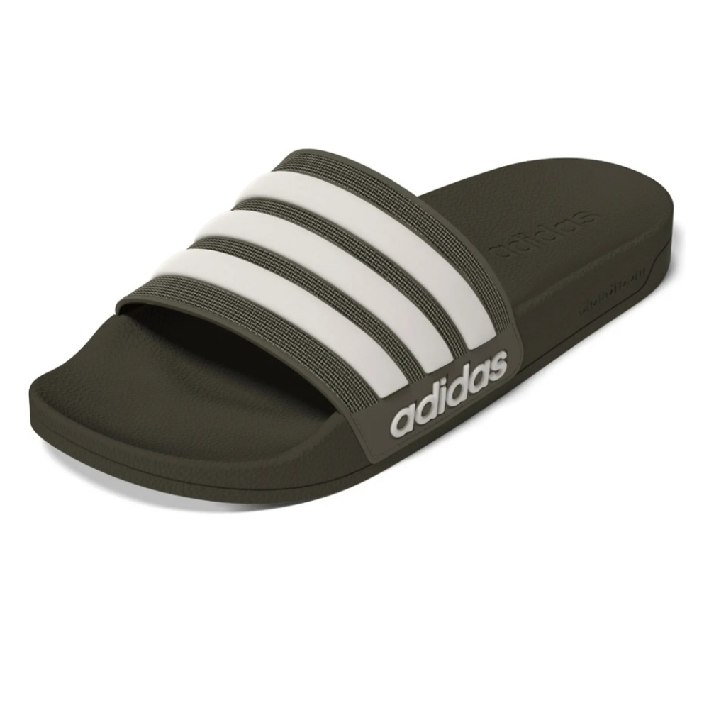 Adidas Adilette Shower Slides - Mens Black with white stipes NIB Multiple Sizes - Picture 2 of 4